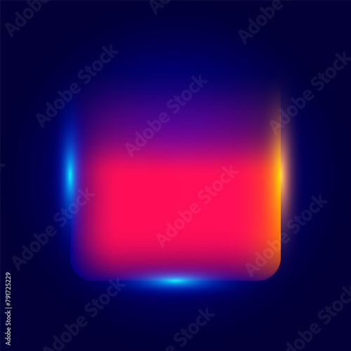 Abstract gradient shape, glowing border on dark background, vector illustration.