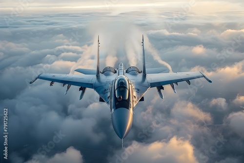 Thrilling Aerial Acrobatics:Breathtaking Shots of Fighter Jets in High-Speed Maneuvers photo