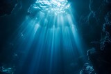 Captivating Scenes of the Ocean Depths:Ethereal Sunlight Filtering Through the Mysterious Underwater Realm