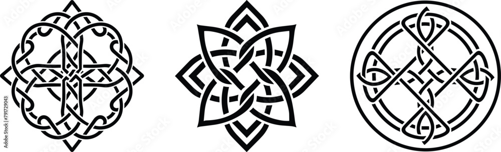 Set of Celtic cross, vector illustration. Set of Celtic cross, vector illustration.