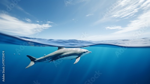 a dolphin swimming in the water