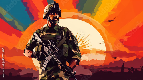 vector illustration for indian army day .concept of army,republic and independance day