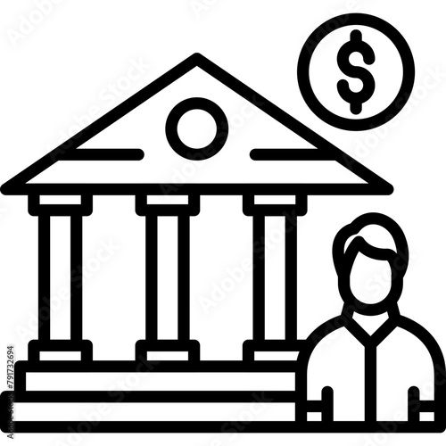 Job In Bank Icon