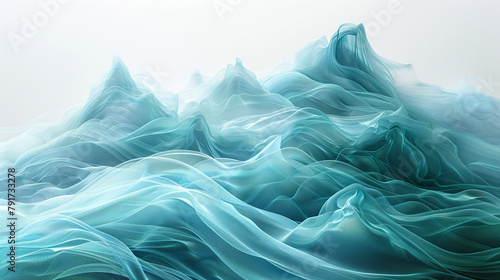 Wallpaper Mural Abstract Ocean Waves Silk Fabric Texture in Serene Aqua Blue Tones Torontodigital.ca