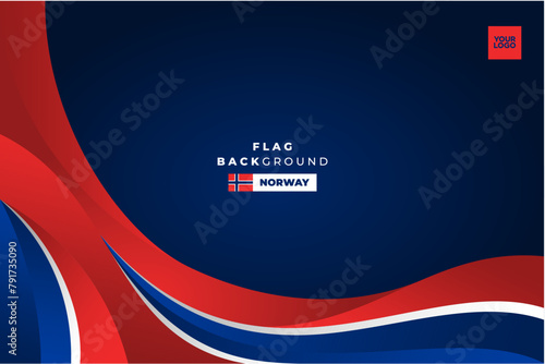 Norway curve flag background for posters, flyers, banners, websites and social media posts.