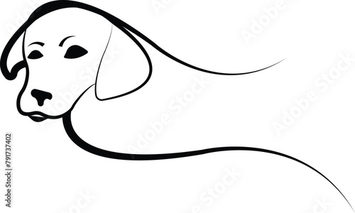 A sleek, modern vector of a dog, characterized by clean lines and vibrant colors. Its dynamic pose exudes confidence and vitality, capturing the essence of canine spirit in a contemporary style.