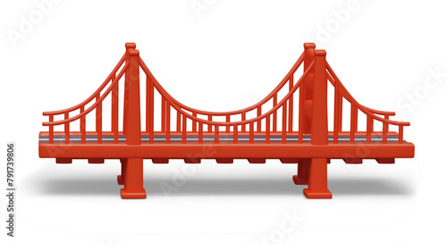 Golden Gate Bridge. Red suspension bridge in America, one of symbols of USA