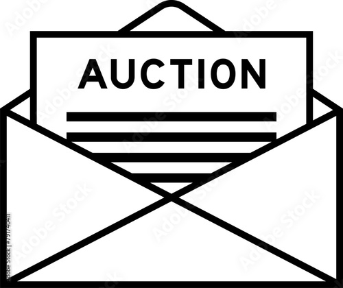 Envelope and letter sign with word auction as the headline