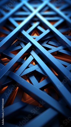 a close up of blue metal bars