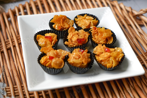 Quadro em tela Honey Cornflakes (Cornflakes Madu) a popular cookies in Malaysia during celebrat