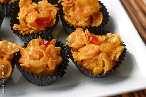 Photography Honey Cornflakes (Cornflakes Madu) a popular cookies in Malaysia during celebrat