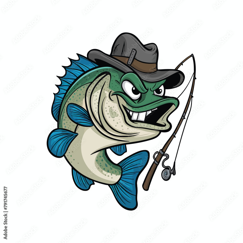 Obraz premium Bassh Vector Fish Illustration