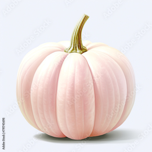 adorable pastel pumpkin in white background сreated with Generative Ai