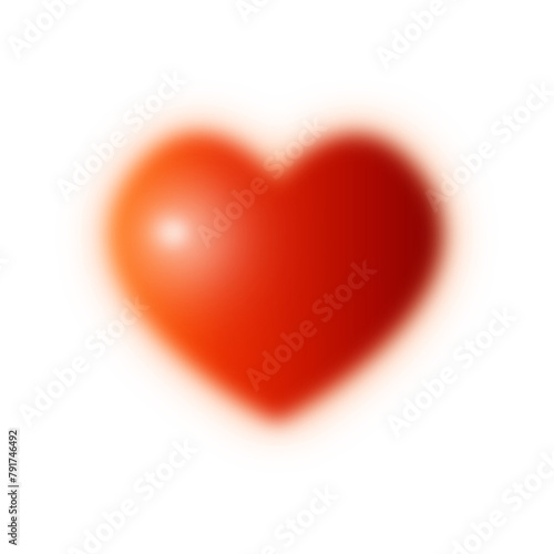 Soft Red heart with transparent background