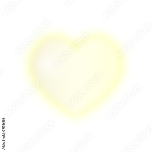 Soft White heart with transparent background