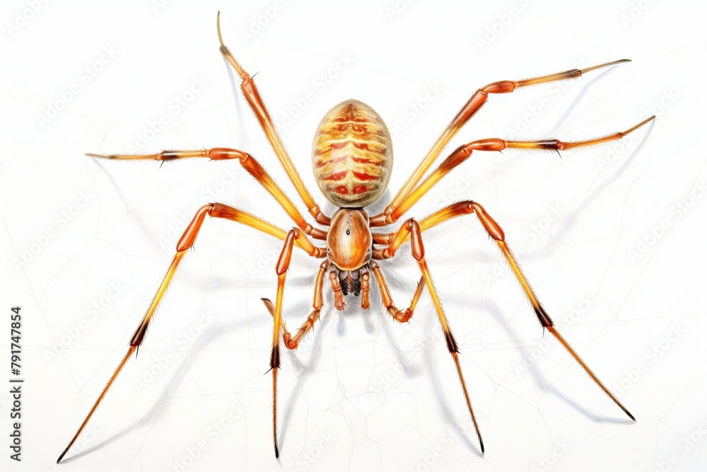 Busy spider weaving a intricate web, delicate threads and a focused look, isolated on white background, watercolor Busy spider weaving a intricate web, delicate threads and a focused look, isolated on white background, watercolor