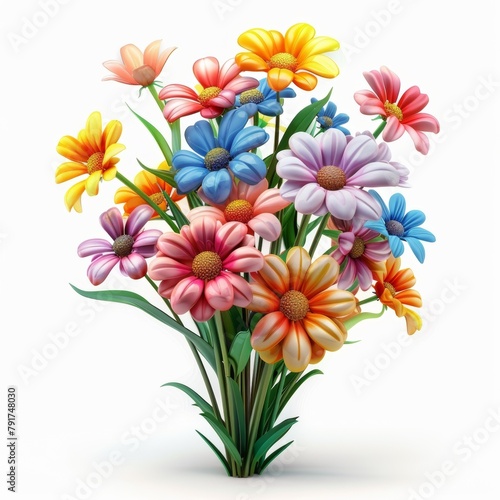 ksBouquet_of_flowers_isolated_on_a_white_background © Nalisa
