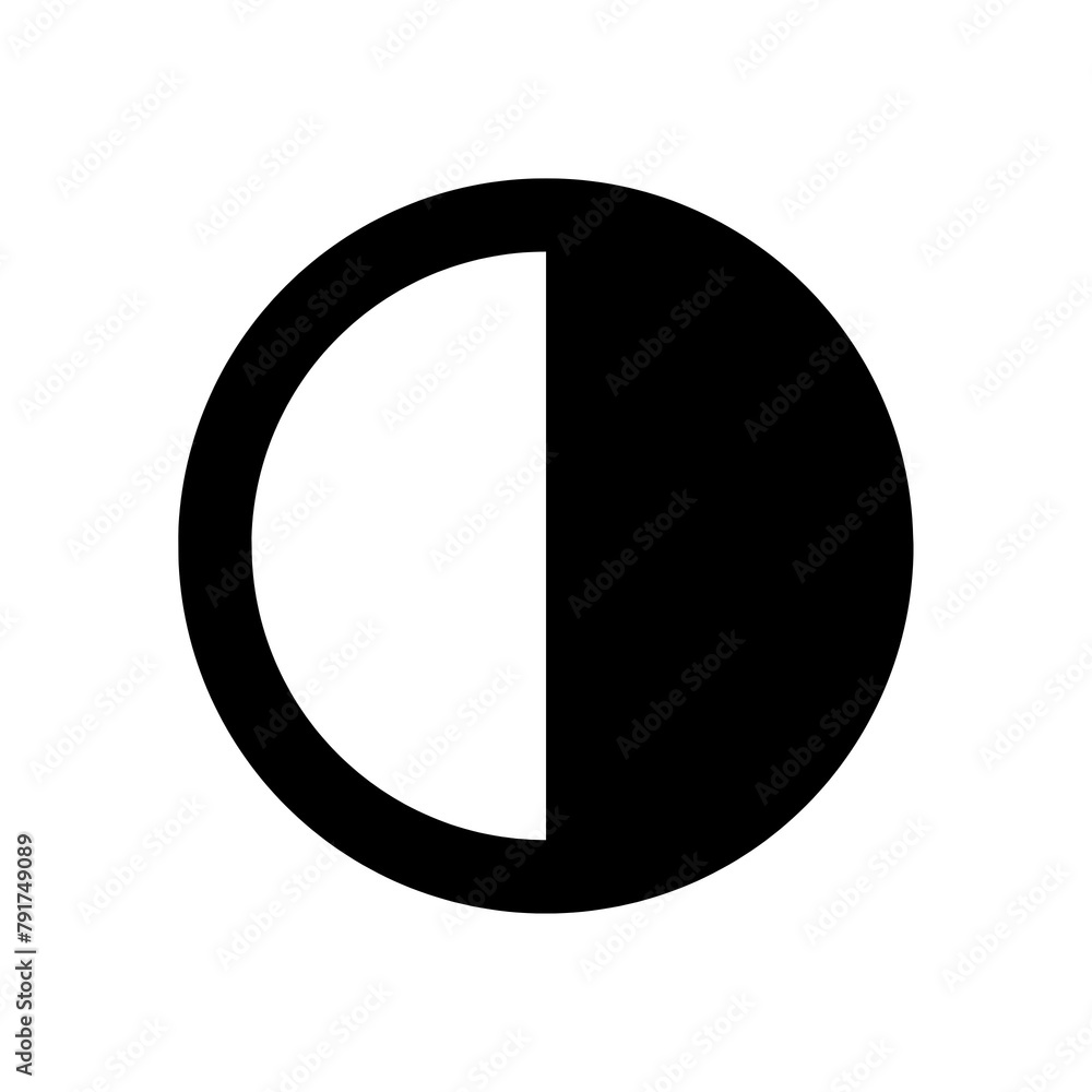 Contrast icons in black and outline style Contrast icons in black and outline style