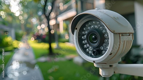 Security camera in the yard, providing vigilant monitoring and video documentation