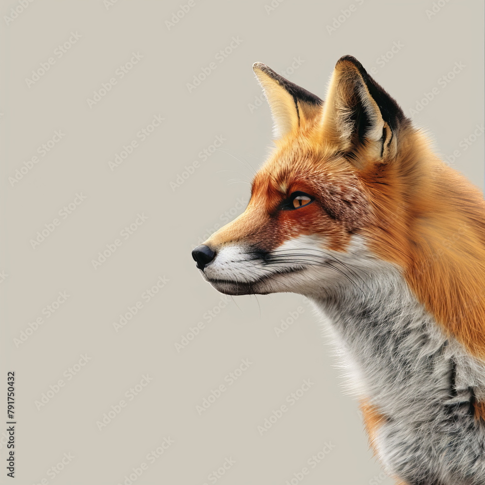 Obraz premium A fox stands watchfully, its keen eyes scanning the surroundings with alertness and curiosity