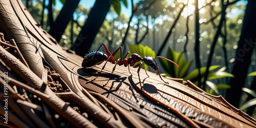 A Polyrhachis queenslandica ant prepares to enter its arboreal nest.; Garradunga, ultra high quality, high resolution, , 4k wallpaper photo