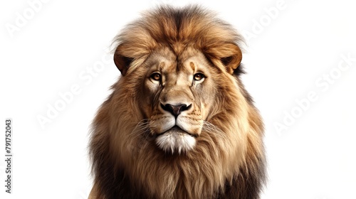 Lion Head on White Background: 8K Photorealistic Image   © Waqas