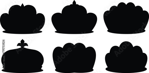Black crown icons. Crown design Set. Crown symbol collection. Vector illustration