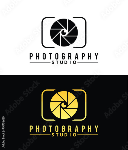 Camera photography studio logo template vector icon