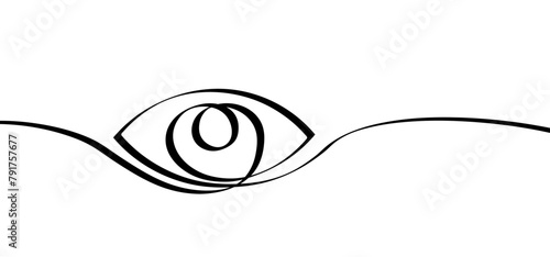 Cartoon open eye line pattern. human eye icon or logo. Smile eyes and look sign. eyelid, face  symbol. Emoji and looking. Vision eyes. Line drawing