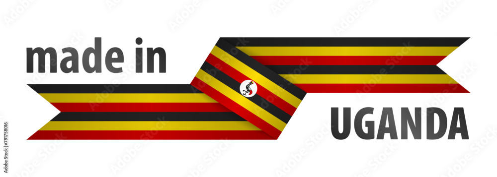 Fototapeta premium Made in Uganda graphic and label.