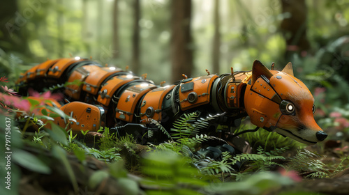 A robotic snake slithers through the undergrowth, its sensors alert to the presence of a nearby fox photo