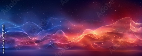 Festive Abstract Waves in Patriotic Colors for Event Background.