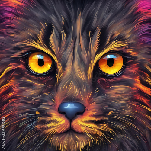 Kolorowa twarz ssaka © Jacek
