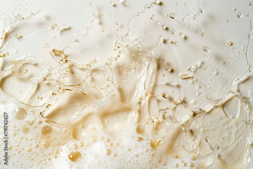 Champagne foam, splash of white wine, isolated on white background.