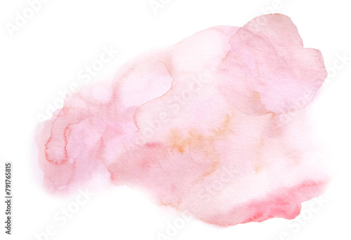 Watercolor pink spot, single hand painted Abstract element for wedding and party design