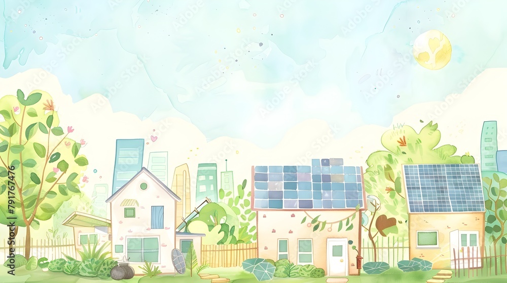 Suburban Transformation into a Sustainable Habitat: Solar Panels and Rainwater Harvesting in