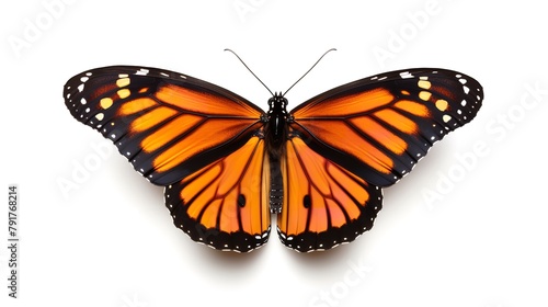 Monarch Butterfly (Danaus plexippus) on White Background

 photo