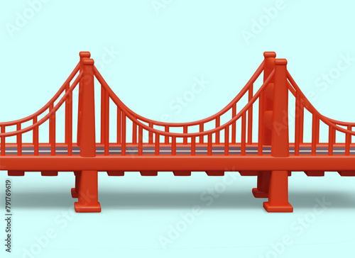 California Golden Gate Bridge. Suspended structure for pedestrians and cars