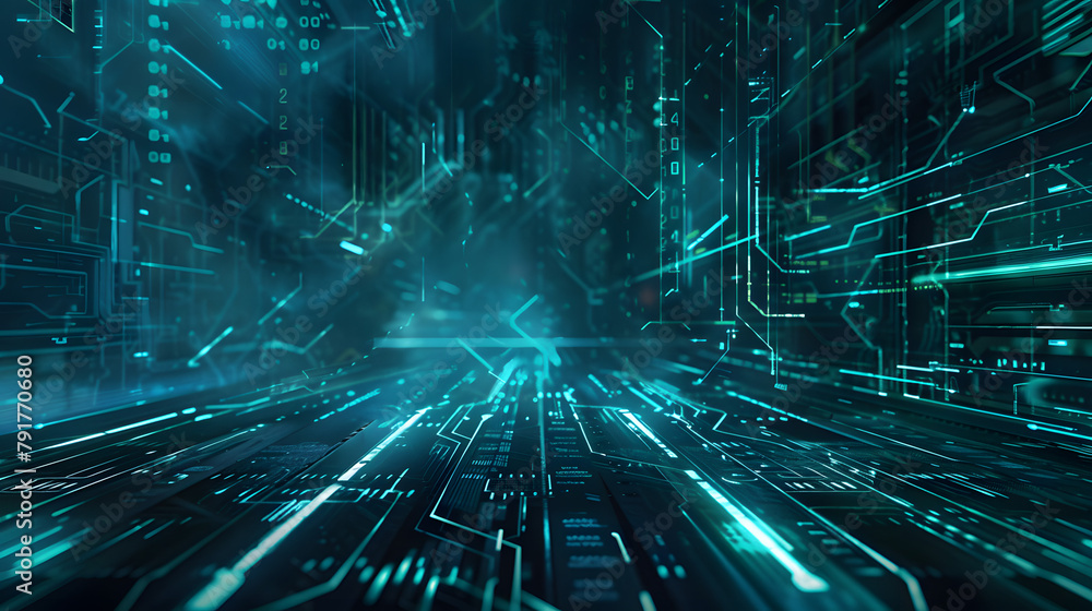 Obraz premium Digital background for tech, AI, data, audio, graphics, and more