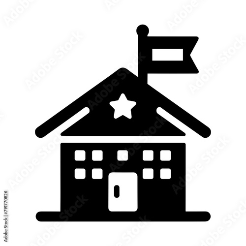 "Military Barrack Icon: A Simple Yet Powerful Vector That Captures The Spirit Of Military Barracks, Emphasizing The Building As A Key Element Of Any Army Base."