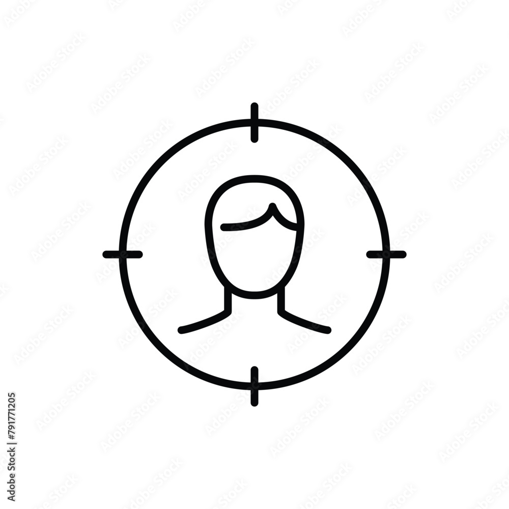 Target User Vector Images Male user target icon. Simple outline style. Man, user target, approach ...