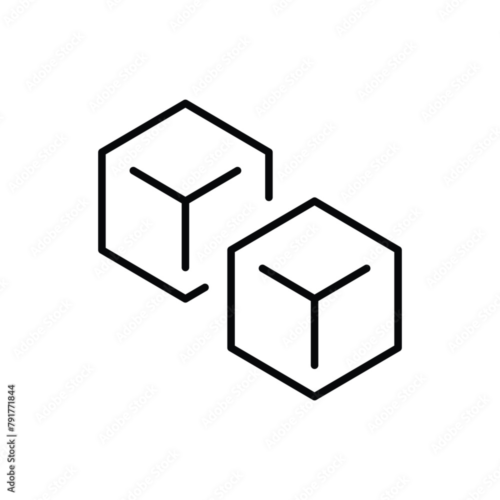 3d cube icon. Simple outline style. 3d modeling, model, cad, print, construction, prototype, technology concept. Thin line symbol. Vector illustration isolated. 3d cube icon. Simple outline style. 3d modeling, model, cad, print, construction, prototype, technology concept. Thin line symbol. Vector illustration isolated.
