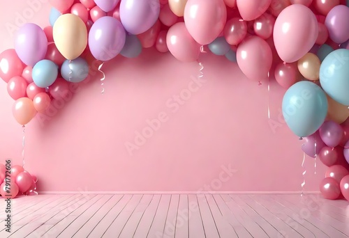 balloons in the room with a frame