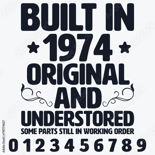 60th Birthday Gift for Men, Built in 1974 Men’s Shirt, 60th Birthday Men’s Gift, 60th Bday T-shirt, 60 B-day Gifts, Turning 60 Shirt for him