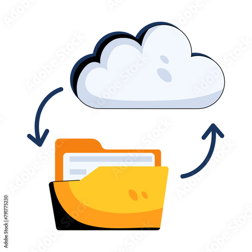 Get a flat icon of data migration 