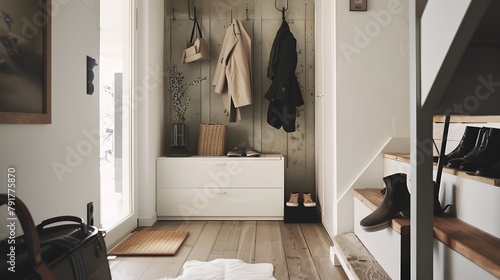 Minimalist Entryway Tidying Shoe Storage and Coat Hooks for a ClutterFree First Impression
