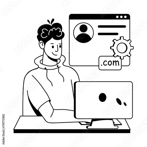 Get a glyph icon of domain hosting 