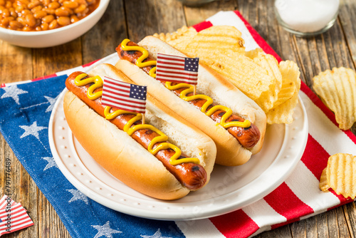 Photography Patriotic American Memorial Day Hot Dogs