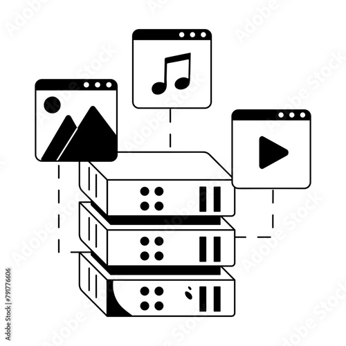 Here’s a glyph icon of multimedia server 