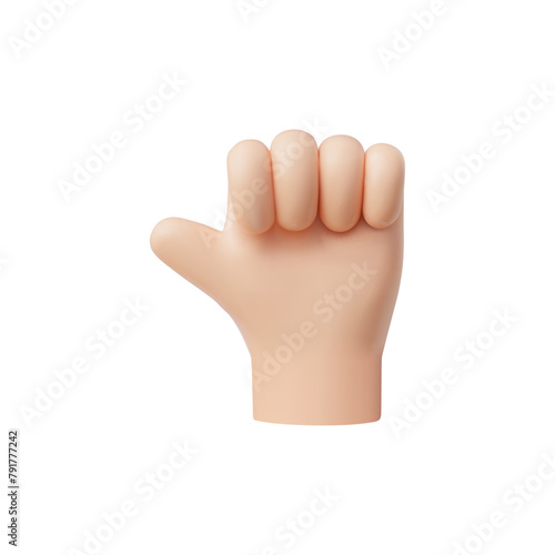 Positive approval hand emoji. Vector 3D illustration of a hand.
